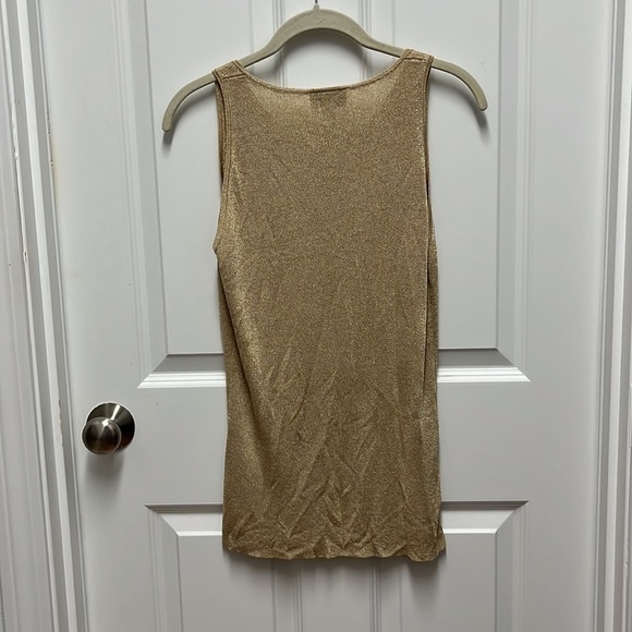 Ann Taylor Loft‎ Gold Shimmer Tank Top Medium - Picture 4 of 4